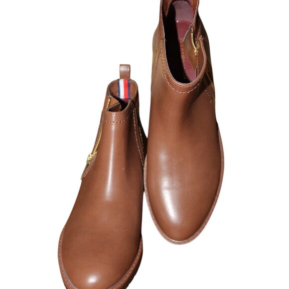 Tommy Hilfiger Fawn 2 Leather Almond Toe Ankle Cognac size 9 1/2 M New - Picture 11 of 14